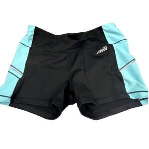 SKU2704 Avia Sports Shorts Size Small Women Running Swim Black Aqua Pocket
